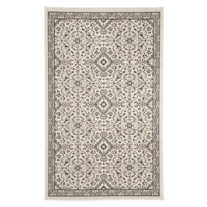 SAFAVIEH Outdoor MTG283A Montage Collection Ivory / Grey Rug Image 1