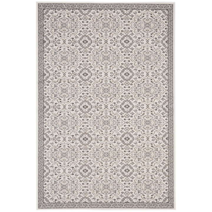 SAFAVIEH Outdoor MTG283A Montage Collection Ivory / Grey Rug Image 1