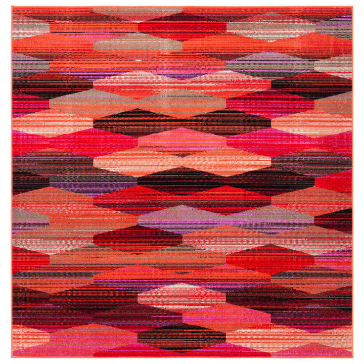 SAFAVIEH Outdoor MTG301Q Montage Collection Red / Fuchsia Rug Image 7