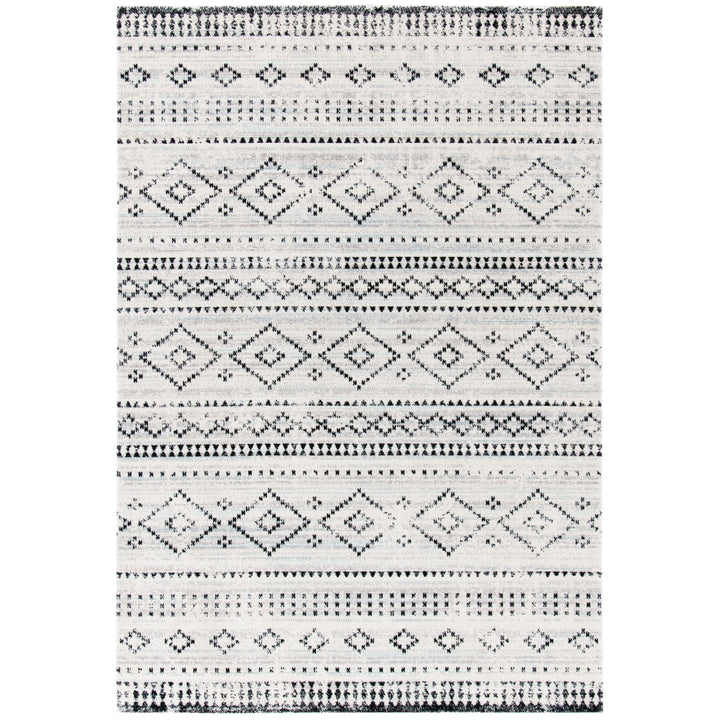 SAFAVIEH Outdoor MTG291F Montage Collection Grey / Ivory Rug Image 4