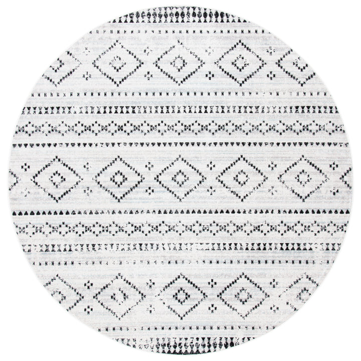 SAFAVIEH Outdoor MTG291F Montage Collection Grey / Ivory Rug Image 5