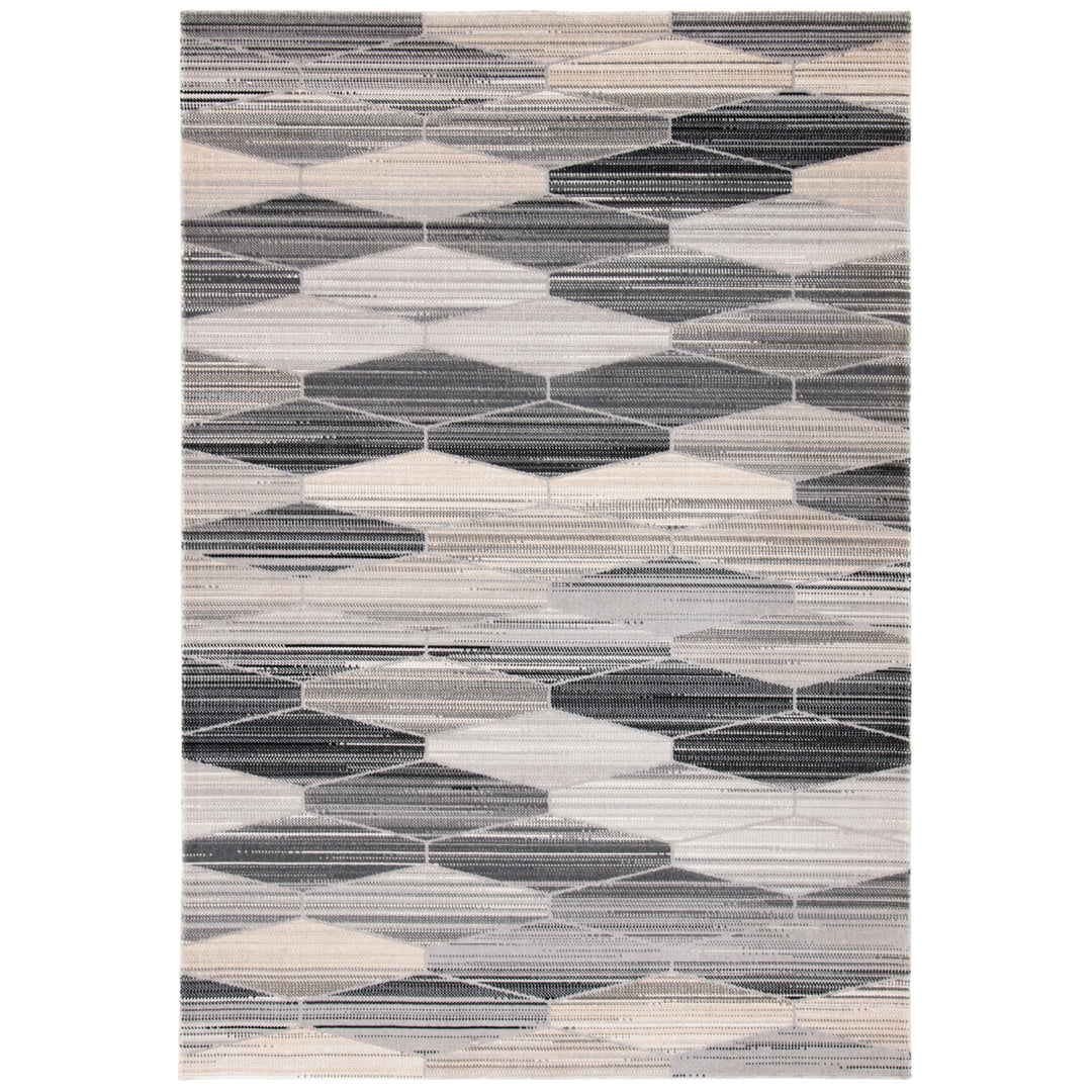 SAFAVIEH Indoor Outdoor MTG301F Montage Grey / Dark Grey Rug Image 4