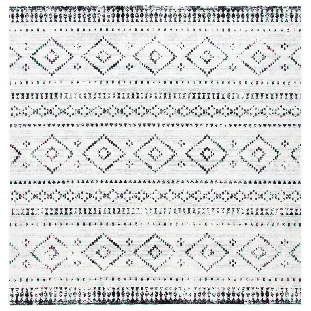 SAFAVIEH Outdoor MTG291F Montage Collection Grey / Ivory Rug Image 7