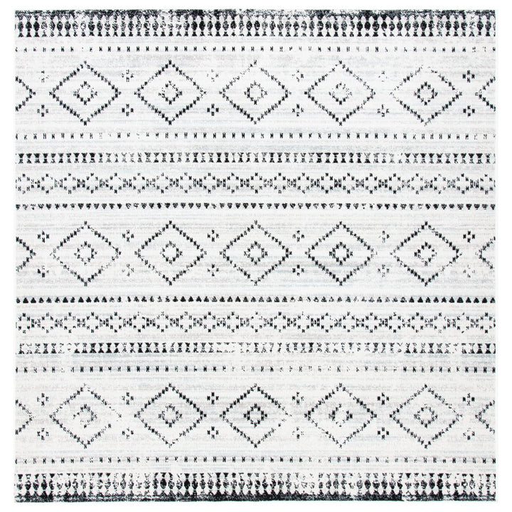 SAFAVIEH Outdoor MTG291F Montage Collection Grey / Ivory Rug Image 1