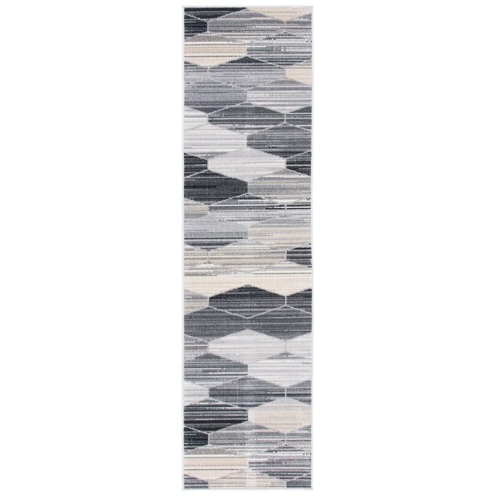 SAFAVIEH Indoor Outdoor MTG301F Montage Grey / Dark Grey Rug Image 6