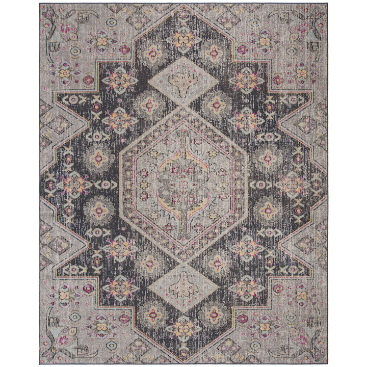 SAFAVIEH Outdoor MTG365Z Montage Collection Black / Multi Rug Image 4