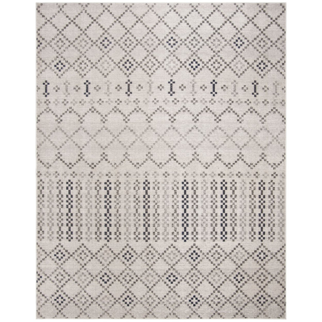 SAFAVIEH Indoor Outdoor MTG366G Montage Grey / Charcoal Rug Image 3