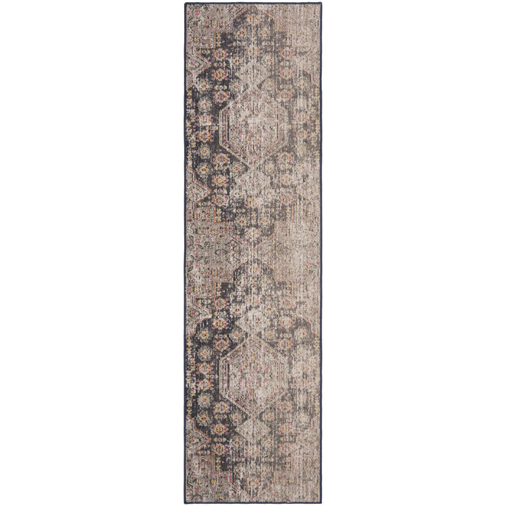 SAFAVIEH Outdoor MTG365Z Montage Collection Black / Multi Rug Image 6