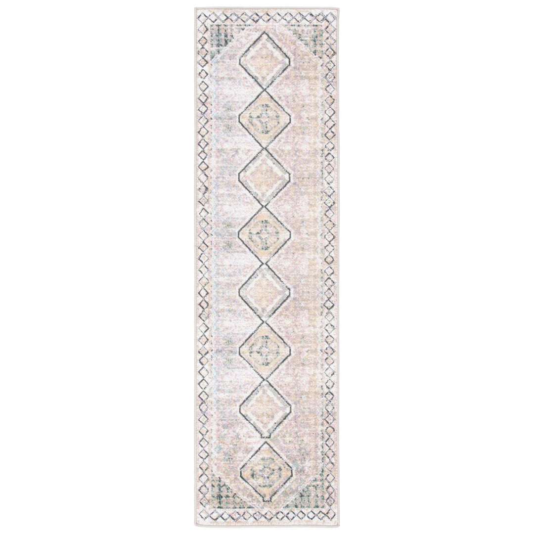 SAFAVIEH Outdoor MTG391F Montage Collection Grey / Ivory Rug Image 6