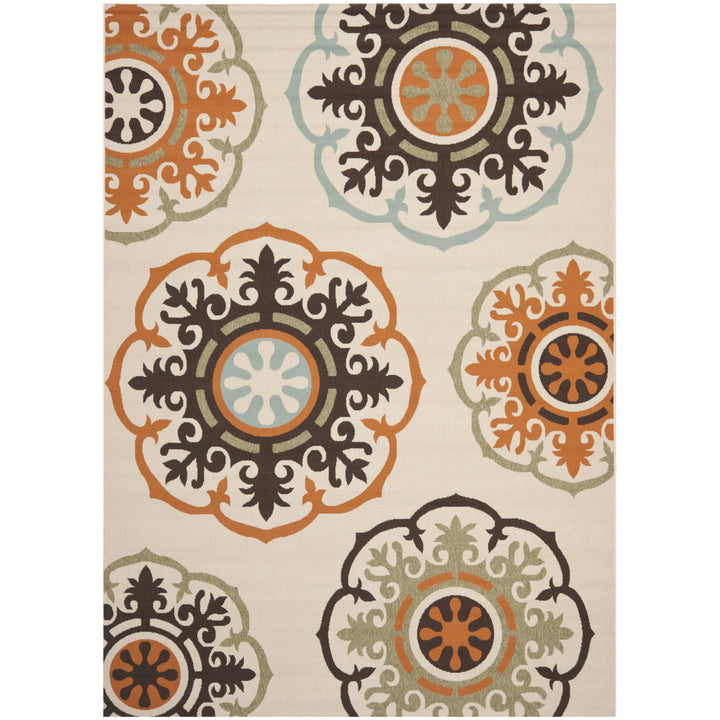 SAFAVIEH Outdoor VER002-0715 Veranda Cream / Terracotta Rug Image 4