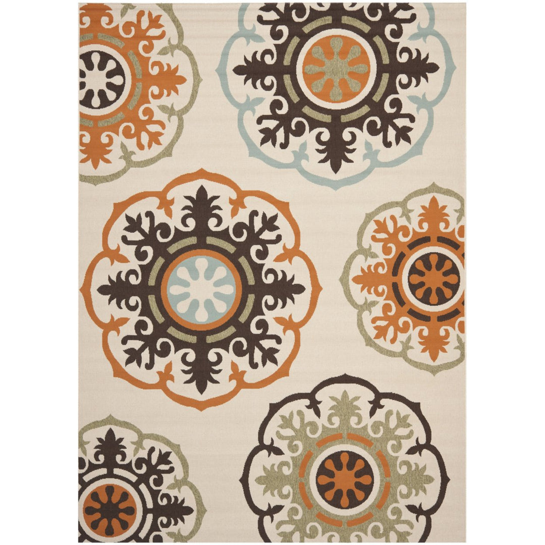 SAFAVIEH Outdoor VER002-0715 Veranda Cream / Terracotta Rug Image 1