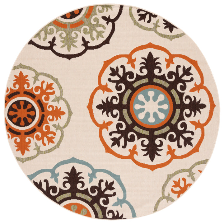 SAFAVIEH Outdoor VER002-0715 Veranda Cream / Terracotta Rug Image 5