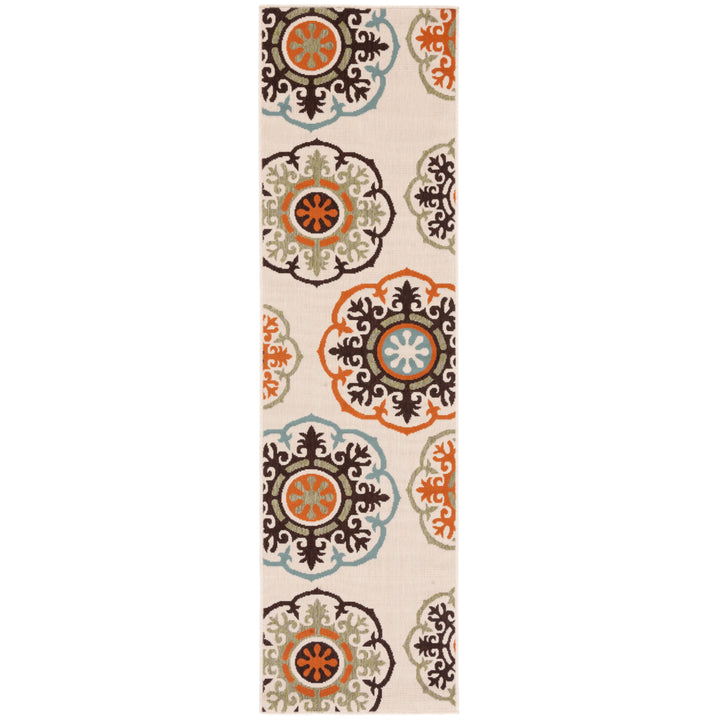 SAFAVIEH Outdoor VER002-0715 Veranda Cream / Terracotta Rug Image 6