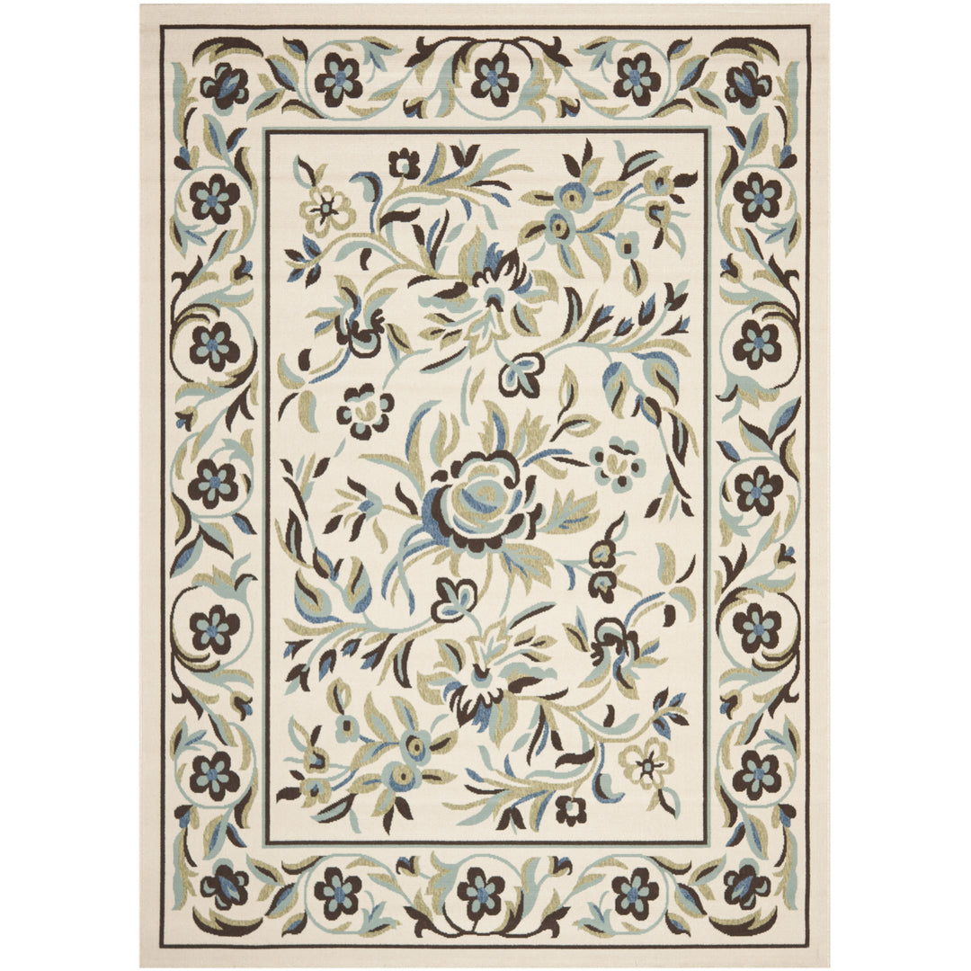 SAFAVIEH Outdoor VER011-0614 Veranda Cream / Green Rug Image 3