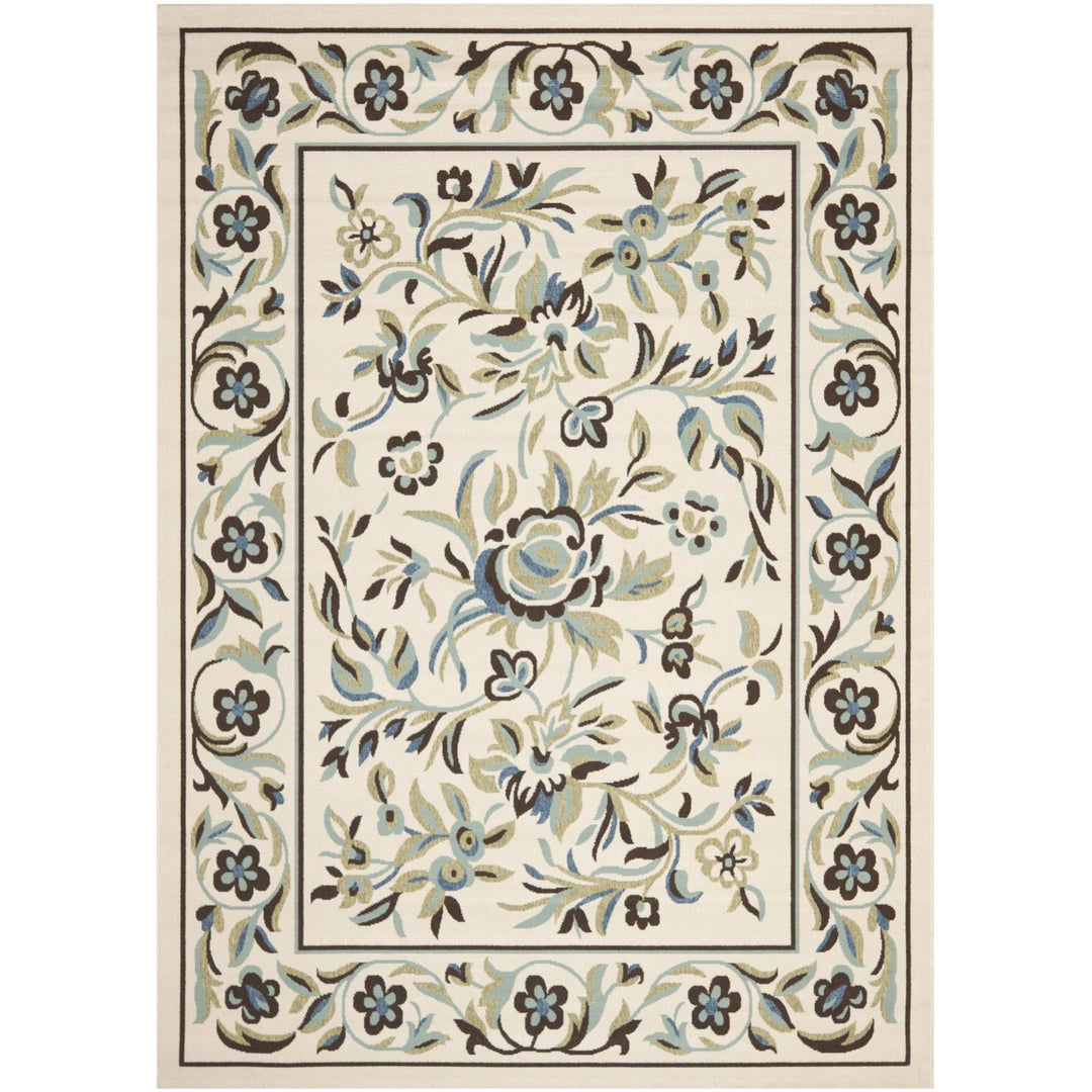 SAFAVIEH Outdoor VER011-0614 Veranda Cream / Green Rug Image 1