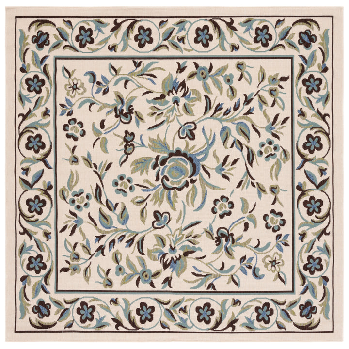 SAFAVIEH Outdoor VER011-0614 Veranda Cream / Green Rug Image 6