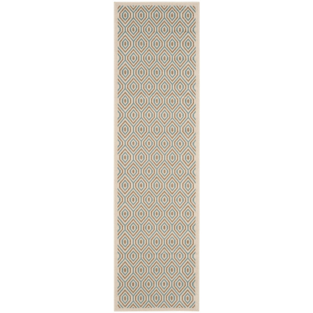 SAFAVIEH Outdoor VER003-0213 Veranda Cream / Aqua Rug Image 6