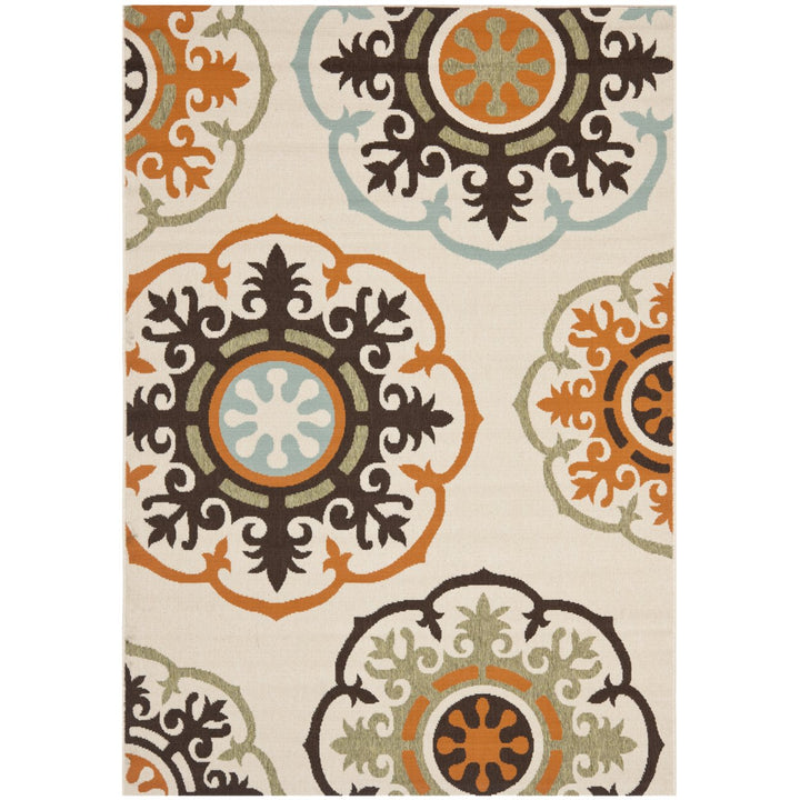 SAFAVIEH Outdoor VER002-0715 Veranda Cream / Terracotta Rug Image 10