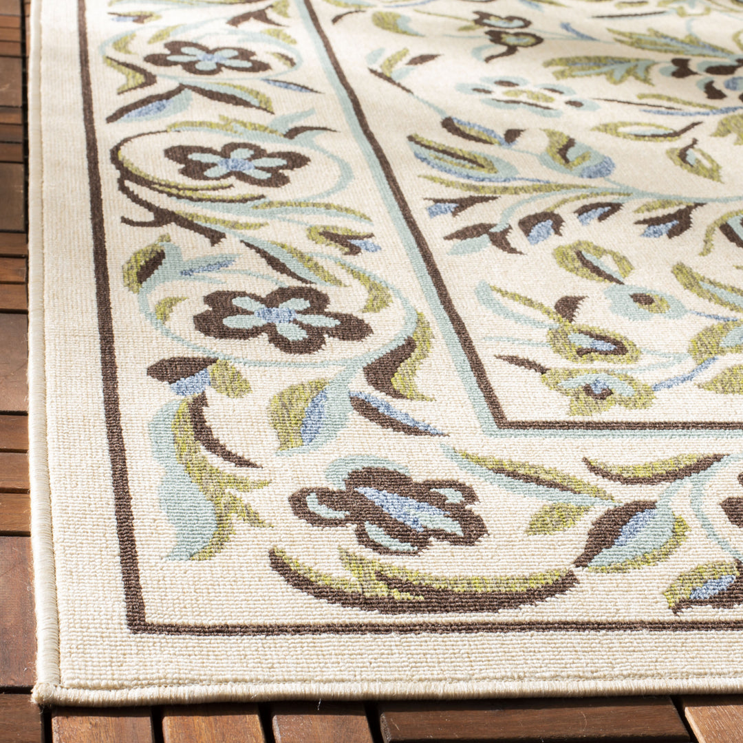 SAFAVIEH Outdoor VER011-0614 Veranda Cream / Green Rug Image 7