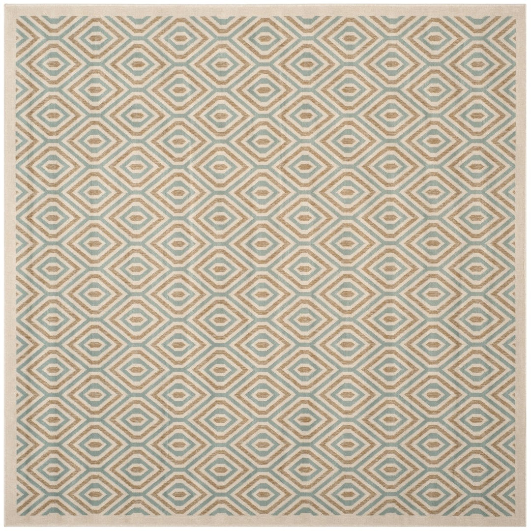 SAFAVIEH Outdoor VER003-0213 Veranda Cream / Aqua Rug Image 7