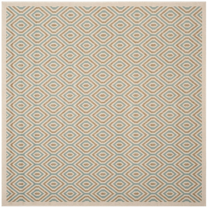 SAFAVIEH Outdoor VER003-0213 Veranda Cream / Aqua Rug Image 7