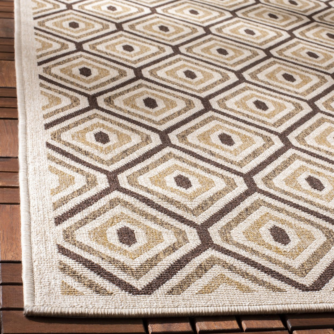 SAFAVIEH Outdoor VER003-0213 Veranda Cream / Aqua Rug Image 8