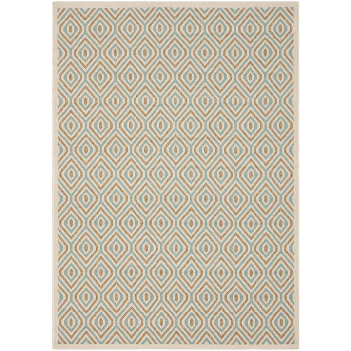 SAFAVIEH Outdoor VER003-0213 Veranda Cream / Aqua Rug Image 12