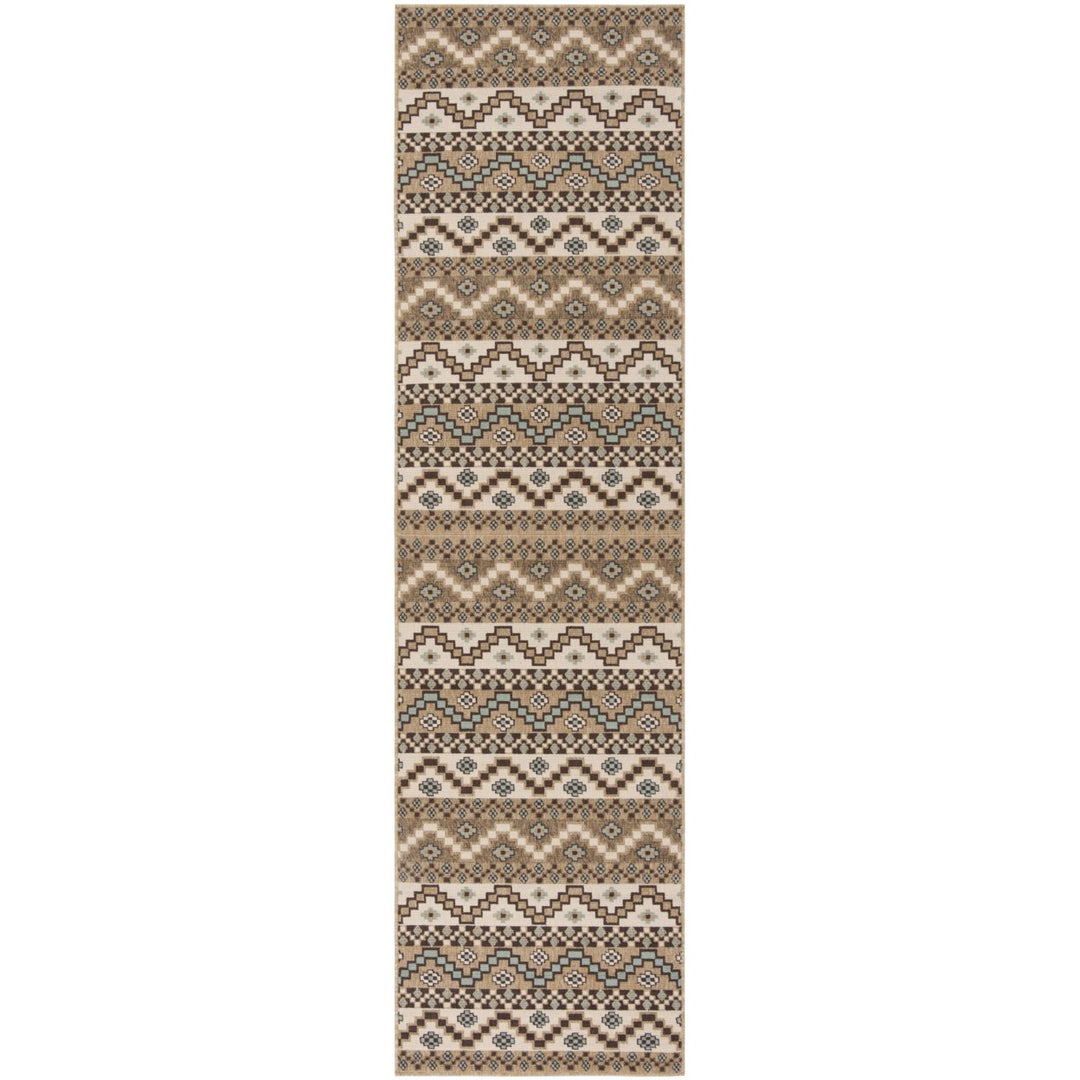 SAFAVIEH Outdoor VER095-0215 Veranda Creme / Brown Rug Image 1