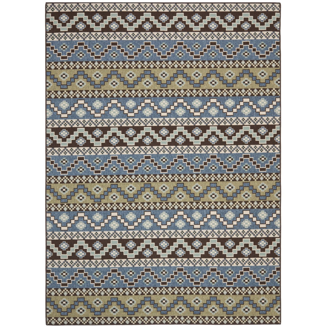 SAFAVIEH Outdoor VER095-0651 Veranda Blue / Creme Rug Image 1