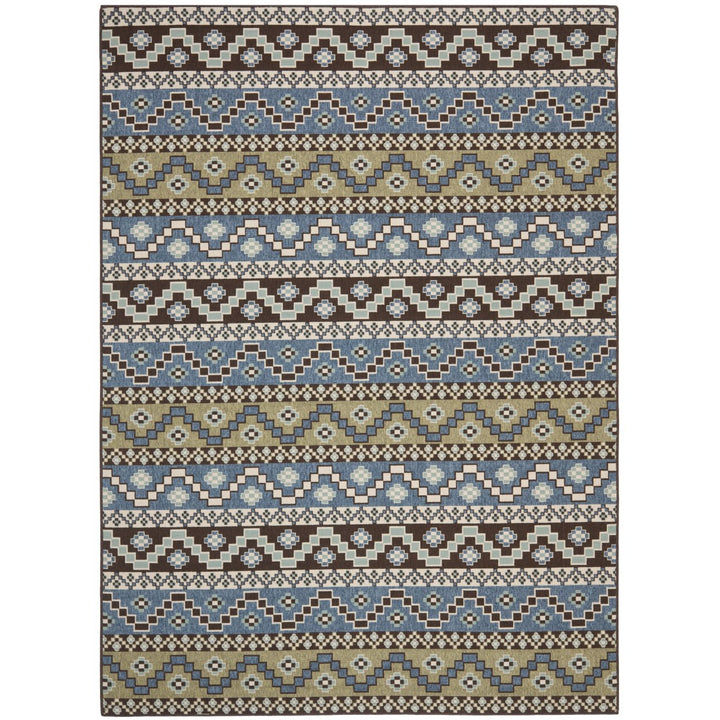 SAFAVIEH Outdoor VER095-0651 Veranda Blue / Creme Rug Image 1