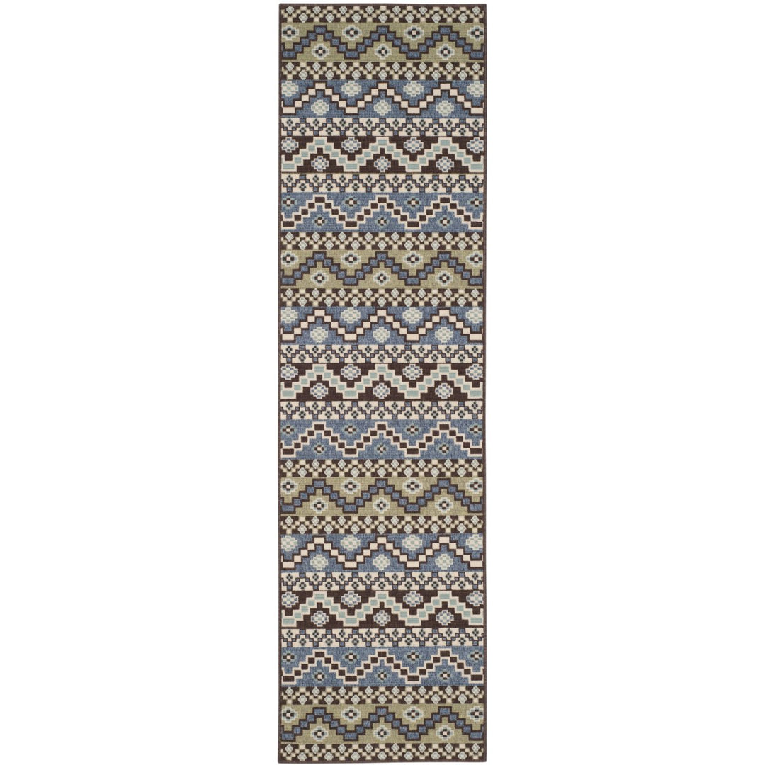 SAFAVIEH Outdoor VER095-0651 Veranda Blue / Creme Rug Image 1