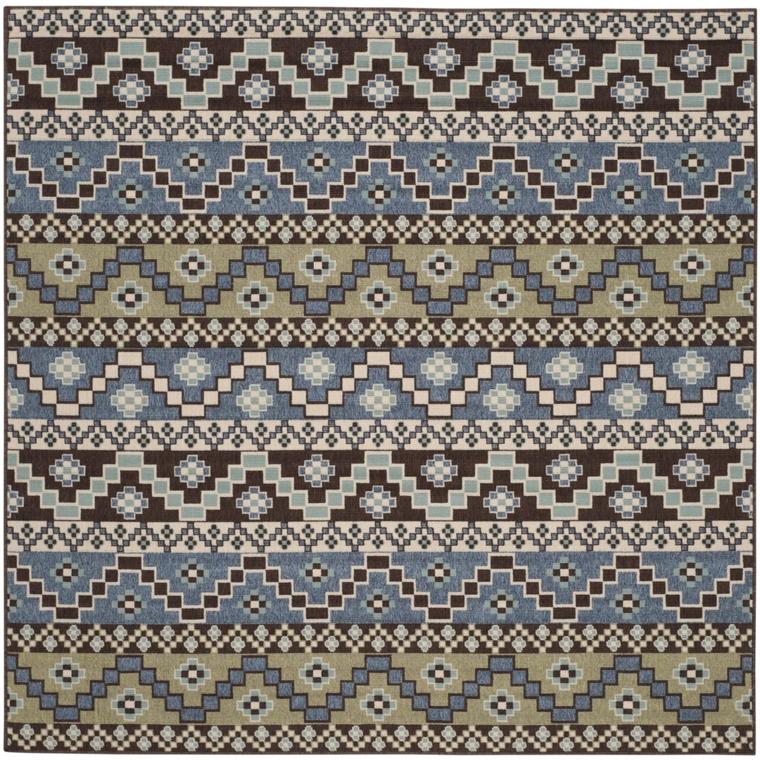 SAFAVIEH Outdoor VER095-0651 Veranda Blue / Creme Rug Image 1