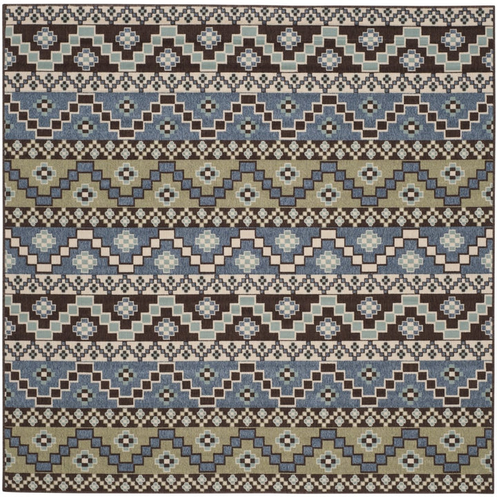 SAFAVIEH Outdoor VER095-0651 Veranda Blue / Creme Rug Image 1