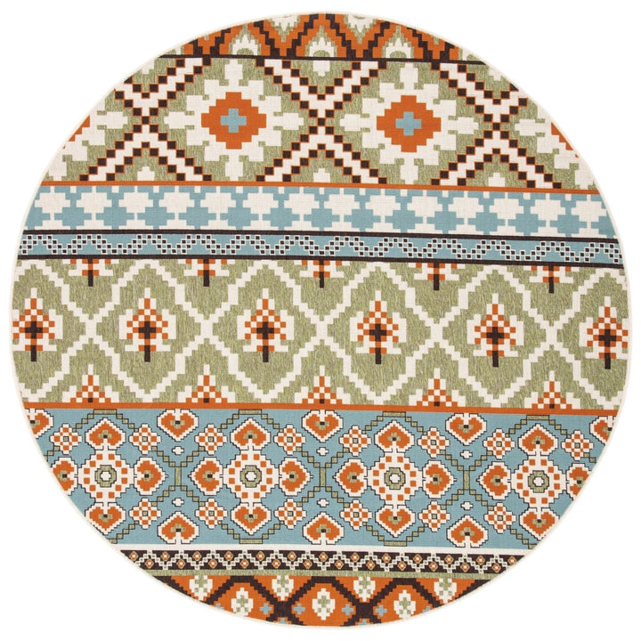 SAFAVIEH Outdoor VER097-0745 Veranda Green / Terracotta Rug Image 1