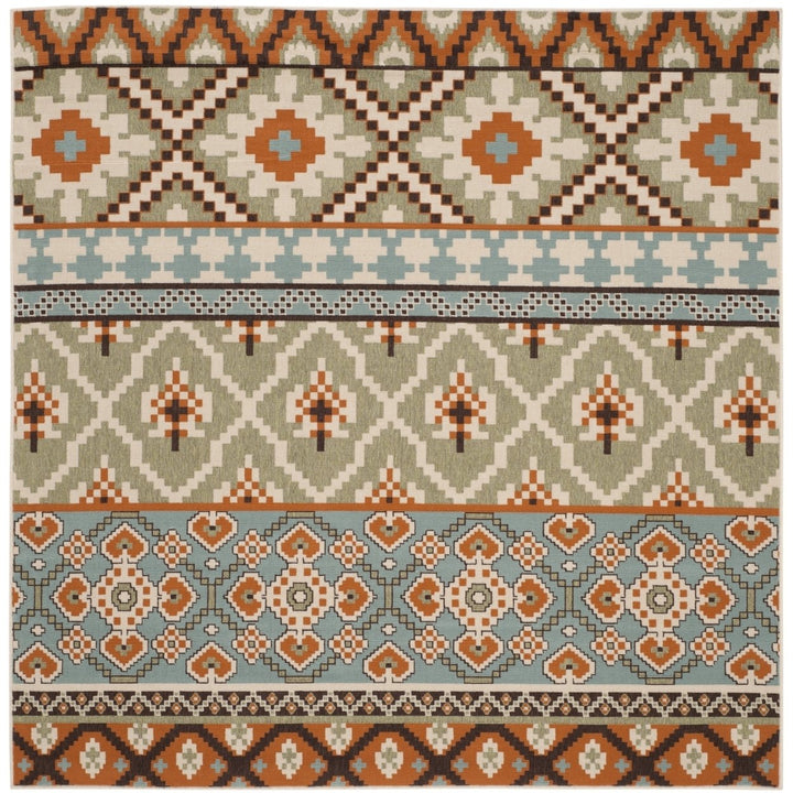 SAFAVIEH Outdoor VER097-0745 Veranda Green / Terracotta Rug Image 1