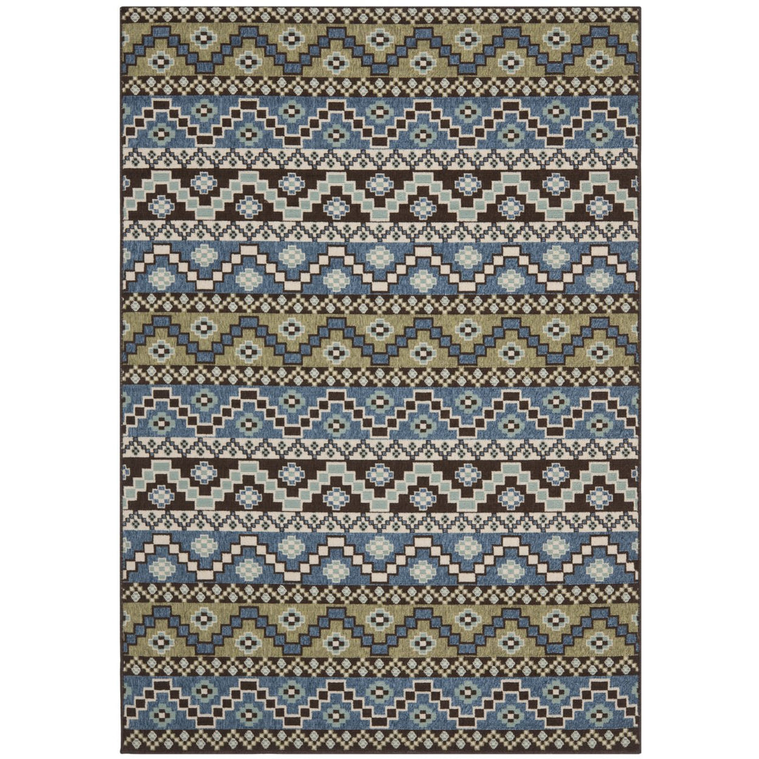 SAFAVIEH Outdoor VER095-0651 Veranda Blue / Creme Rug Image 1