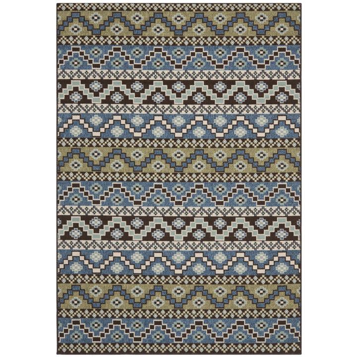 SAFAVIEH Outdoor VER095-0651 Veranda Blue / Creme Rug Image 1