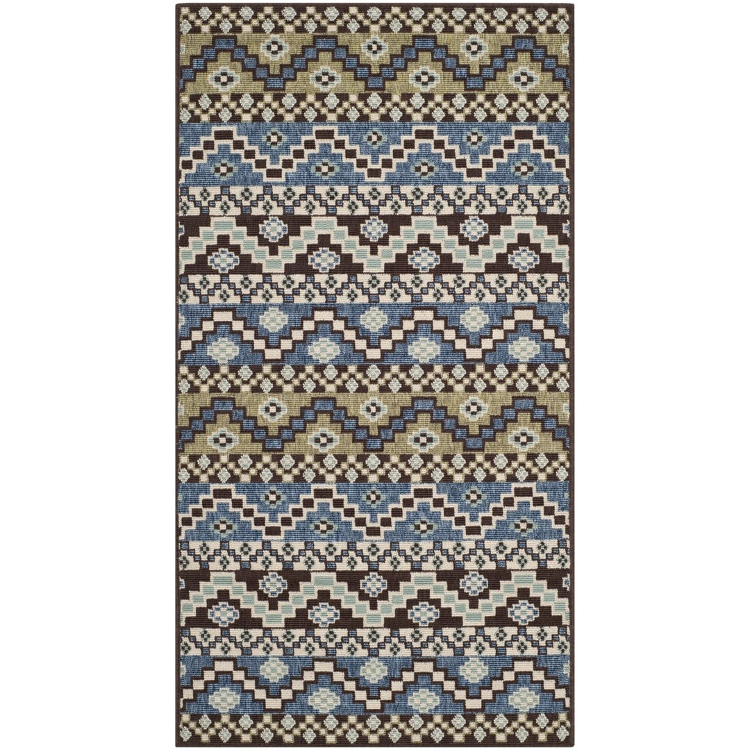 SAFAVIEH Outdoor VER095-0651 Veranda Blue / Creme Rug Image 1