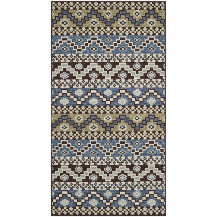 SAFAVIEH Outdoor VER095-0651 Veranda Blue / Creme Rug Image 1