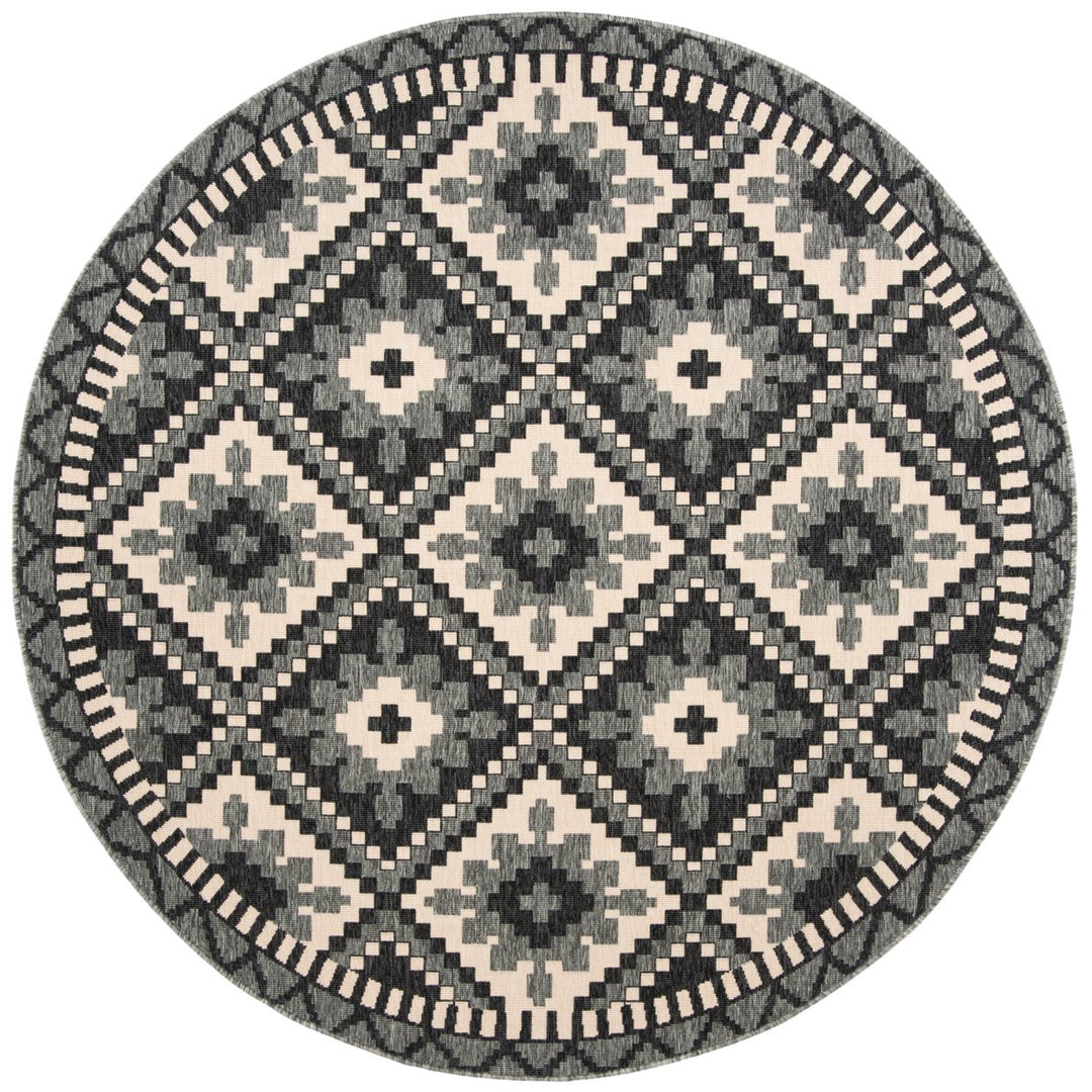 SAFAVIEH Outdoor VER096-3435 Veranda Grey / Beige Rug Image 1