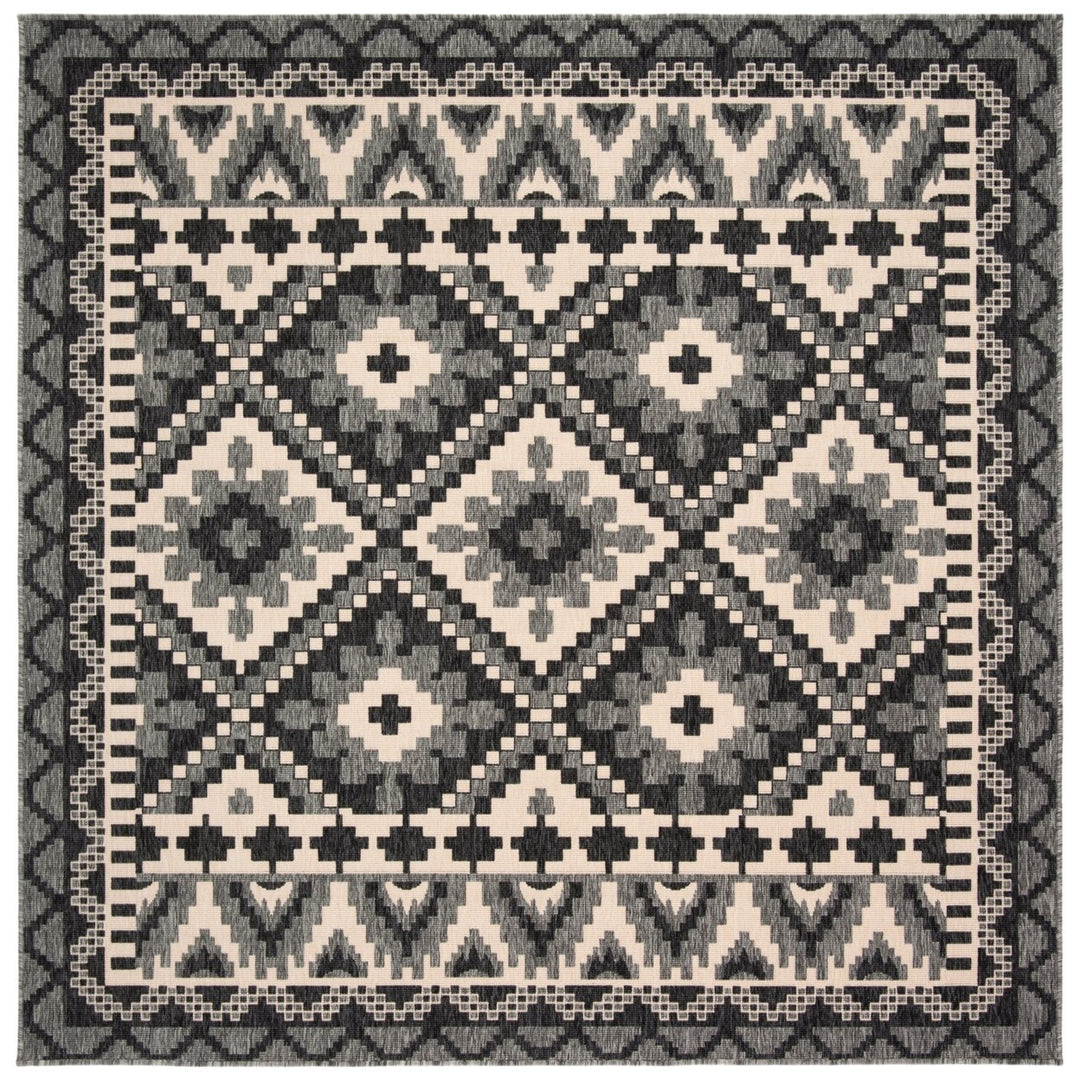 SAFAVIEH Outdoor VER096-3435 Veranda Grey / Beige Rug Image 1