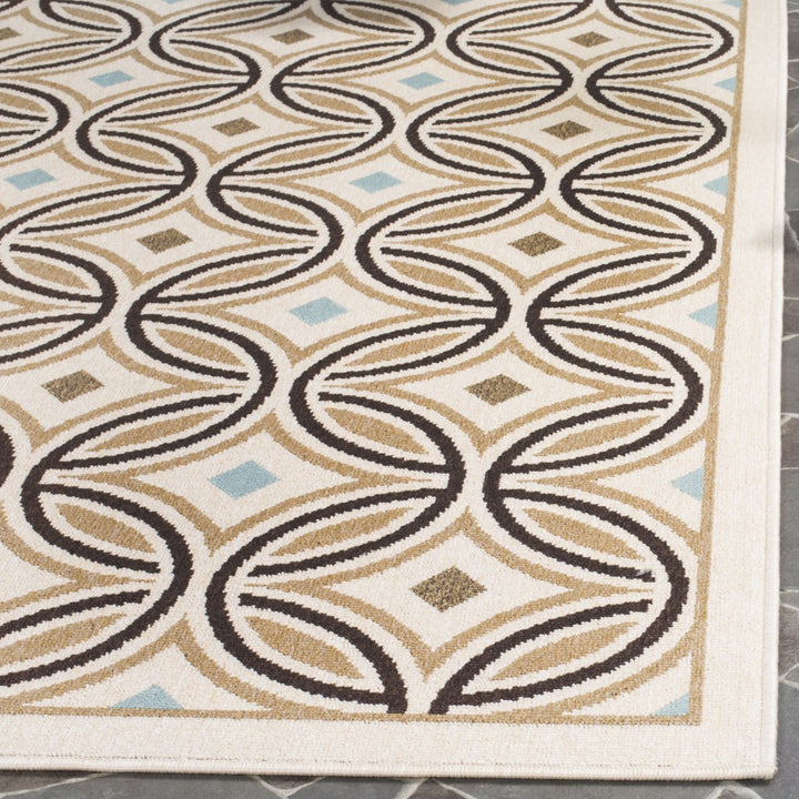 SAFAVIEH Outdoor VER047-0212 Veranda Cream / Chocolate Rug Image 3