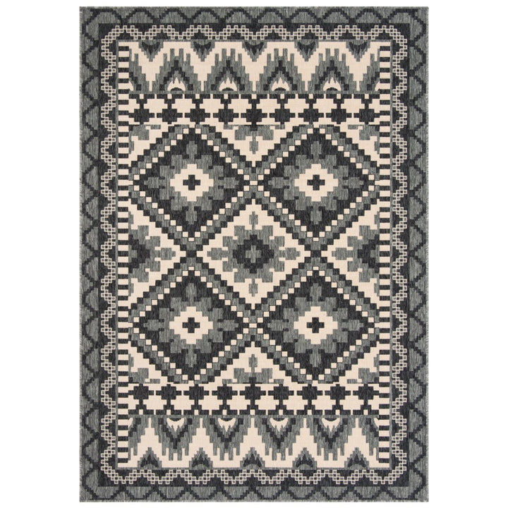 SAFAVIEH Outdoor VER096-3435 Veranda Grey / Beige Rug Image 1