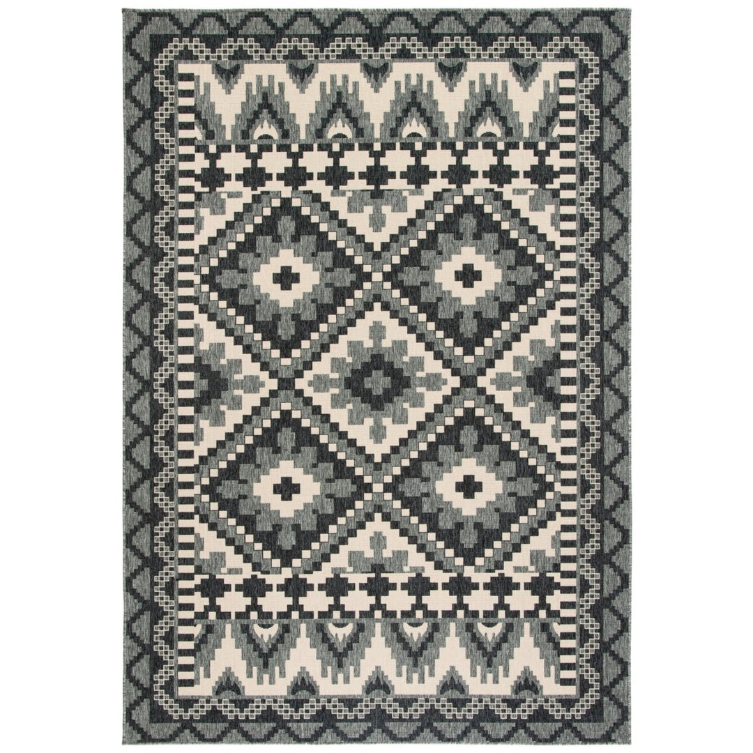 SAFAVIEH Outdoor VER096-3435 Veranda Grey / Beige Rug Image 1