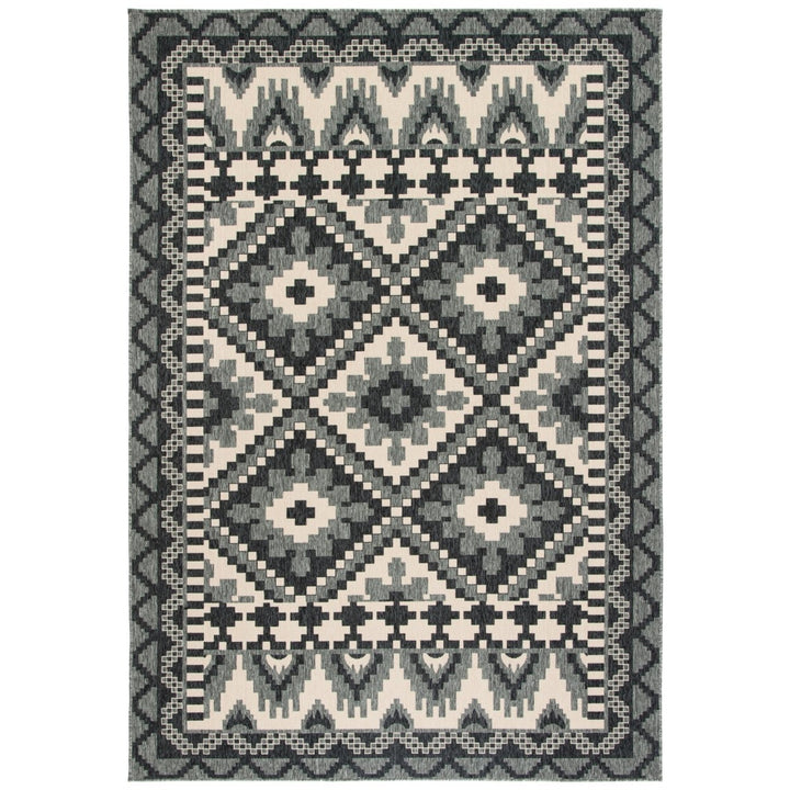 SAFAVIEH Outdoor VER096-3435 Veranda Grey / Beige Rug Image 1