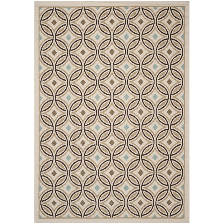 SAFAVIEH Outdoor VER047-0212 Veranda Cream / Chocolate Rug Image 7