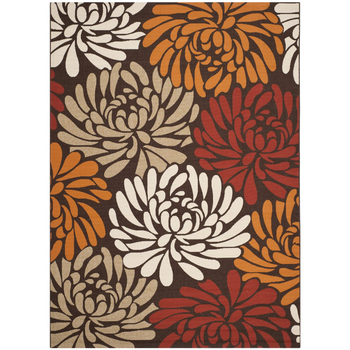 SAFAVIEH Outdoor VER049-0325 Veranda Chocolate / Terracotta Rug Image 3