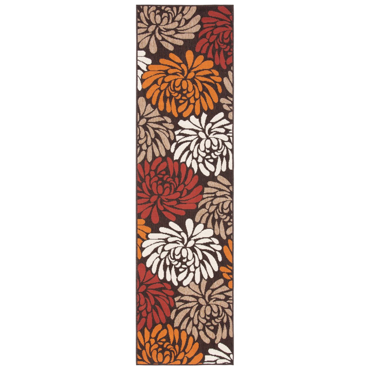 SAFAVIEH Outdoor VER049-0325 Veranda Chocolate / Terracotta Rug Image 5