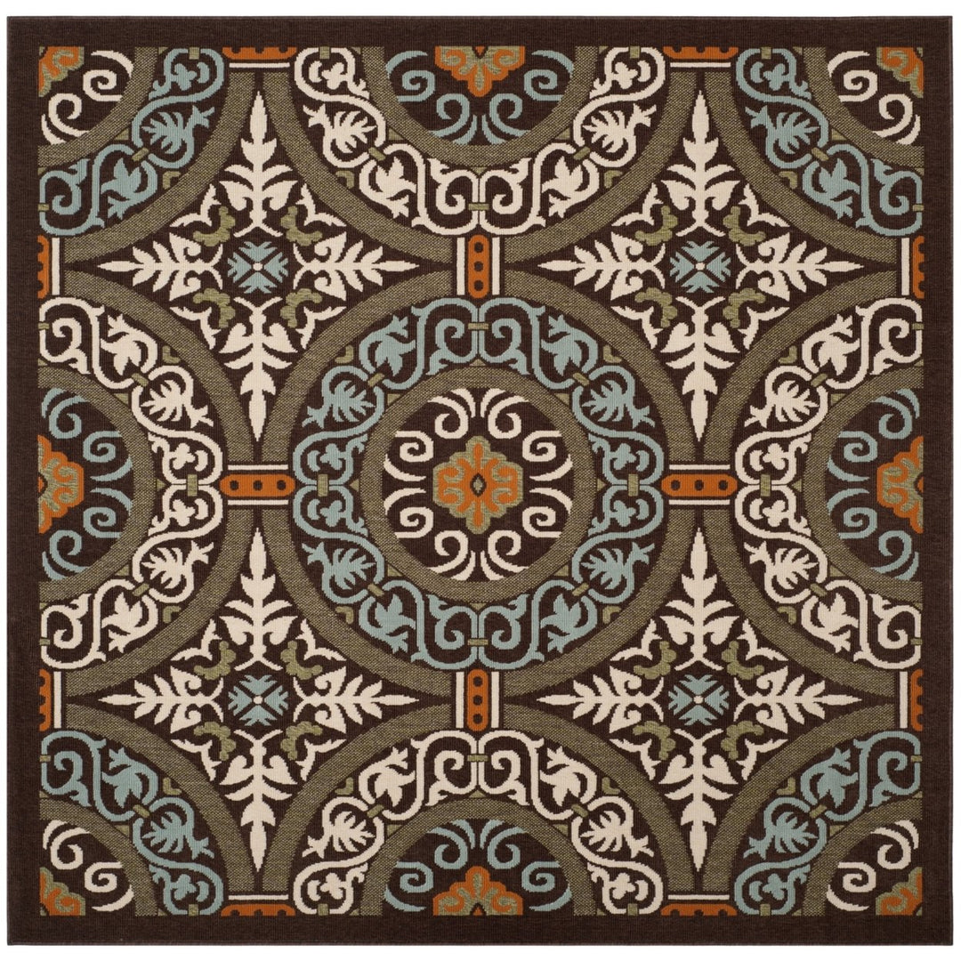 SAFAVIEH VER055-0723 Veranda Chocolate / Aqua Image 6