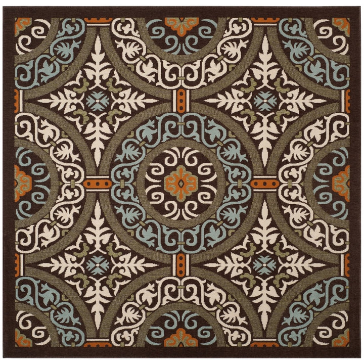 SAFAVIEH VER055-0723 Veranda Chocolate / Aqua Image 6